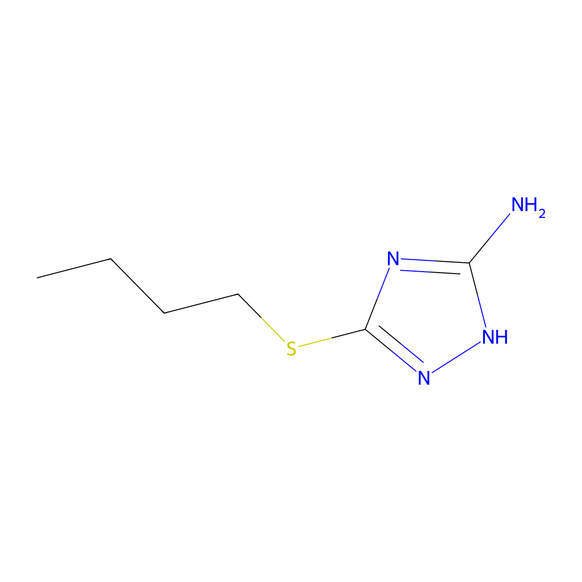 3-(butylthio)-1H-1,2,4-triazol-5-amine molecular structure, CAS 79741-85-8