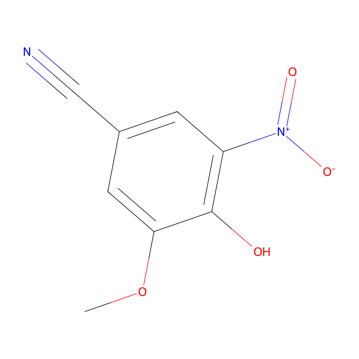 4-Hydroxy-3-methoxy-5-nitrobenzonitrile molecular structure, CAS 79743-73-0