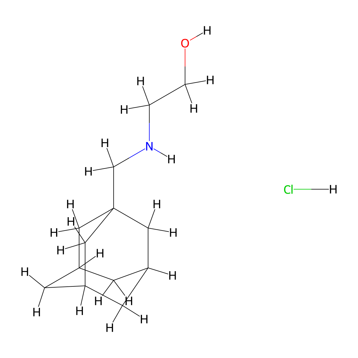 2-[(1-Adamantylmethyl)amino]ethanol hydrochloride molecular structure, CAS 79750-20-2