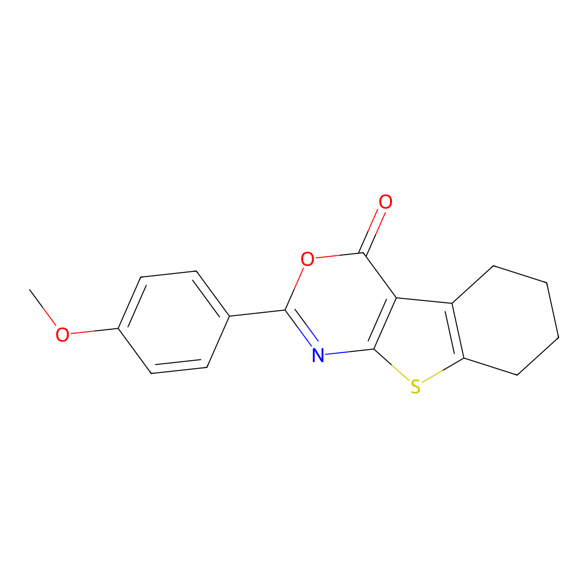 2-(4-methoxyphenyl)-5,6,7,8-tetrahydro-4H-[1]benzothieno[2,3-d][1,3]oxazin-4-one molecular structure, CAS 79750-93-9