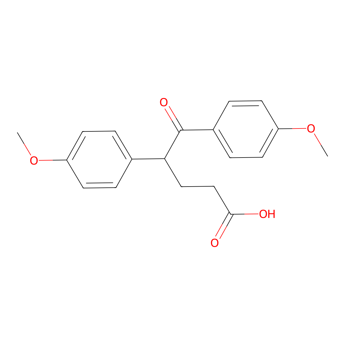 4,5-Bis(4-methoxyphenyl)-5-oxopentanoic acid molecular structure, CAS 79754-51-1