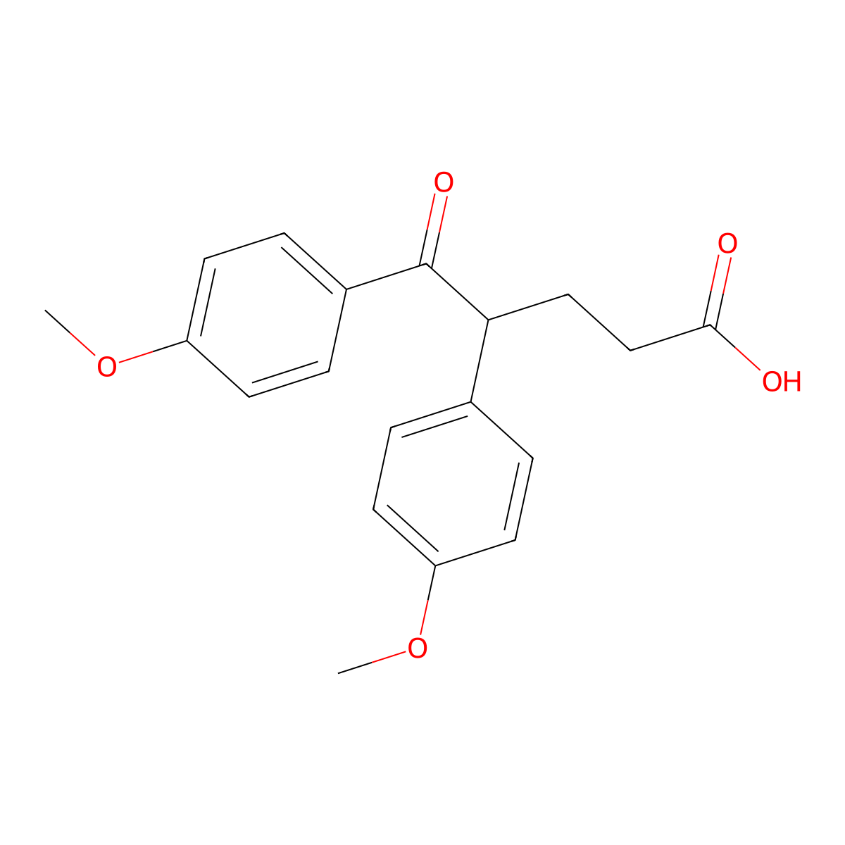4,5-Bis(4-methoxyphenyl)-5-oxopentanoic acid molecular structure, CAS 79754-51-1