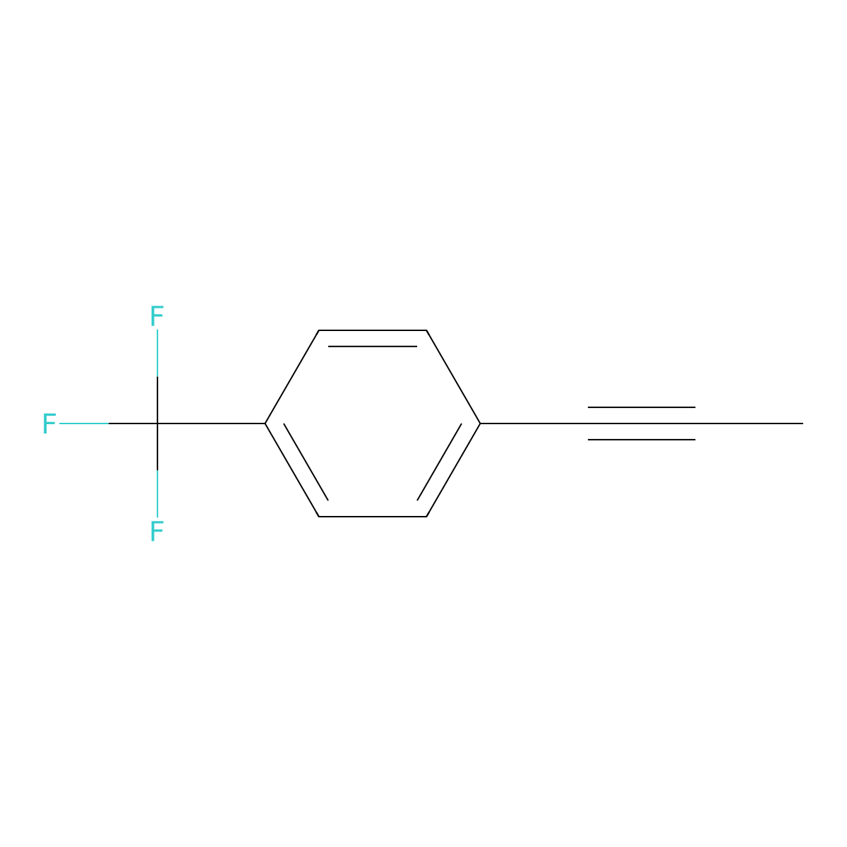 Benzene, 1-(1-propynyl)-4-(trifluoromethyl)- molecular structure, CAS 79756-87-9
