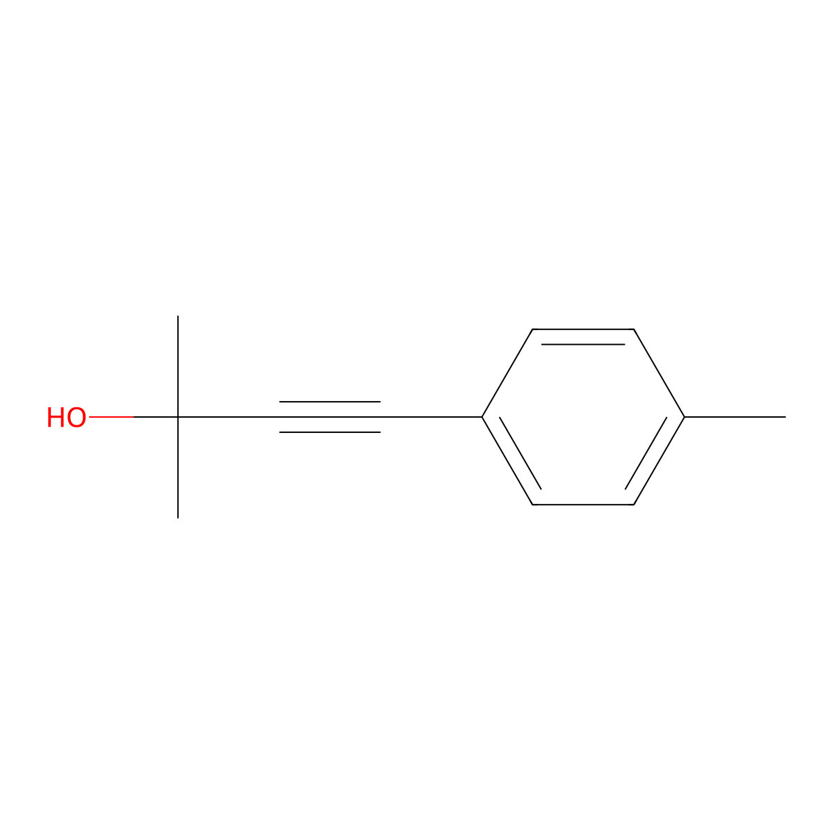 3-Butyn-2-ol, 2-methyl-4-(4-methylphenyl)- molecular structure, CAS 79756-91-5