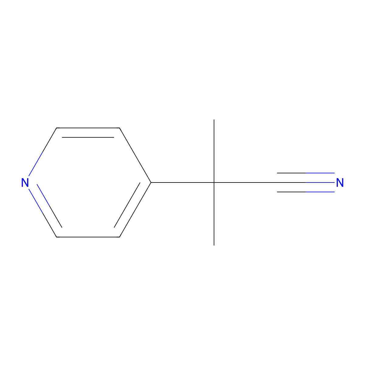 2-Methyl-2-(pyridin-4-yl)propanenitrile molecular structure, CAS 79757-31-6