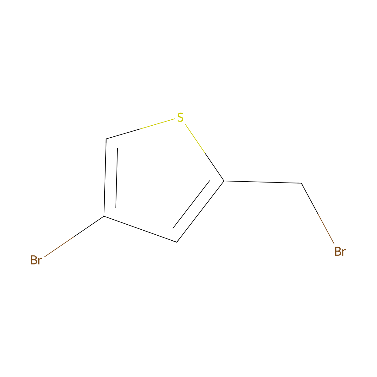 4-Bromo-2-(bromomethyl)thiophene molecular structure, CAS 79757-98-5