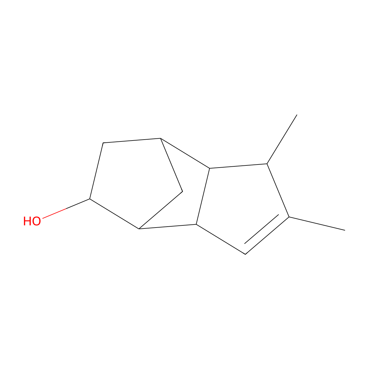 4,7-Methano-1H-inden-5-ol, 3a,4,5,6,7,7a-hexahydrodimethyl- molecular structure, CAS 79771-15-6