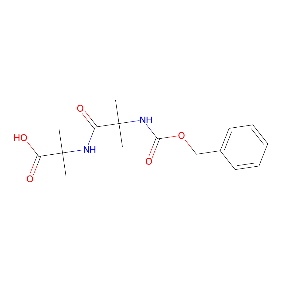N-(2-(((Benzyloxy)carbonyl)amino)-2-methylpropanoyl)-2-methylalanine molecular structure, CAS 79775-03-4