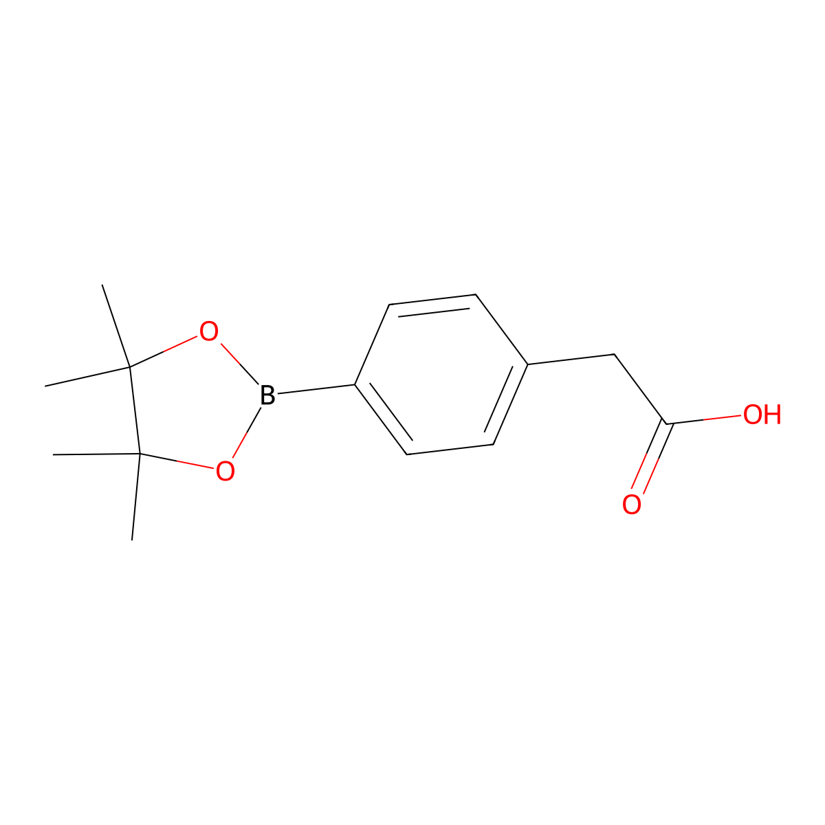 2-(4-(4,4,5,5-Tetramethyl-1,3,2-dioxaborolan-2-yl)phenyl)acetic Acid molecular structure, CAS 797755-07-8