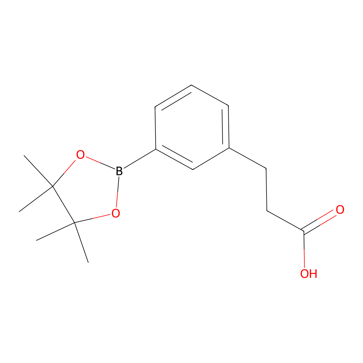 3-(3-(4,4,5,5-Tetramethyl-1,3,2-dioxaborolan-2-yl)phenyl)propanoic acid molecular structure, CAS 797755-09-0