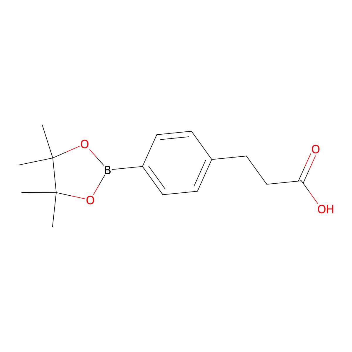 3-(4-(4,4,5,5-Tetramethyl-1,3,2-dioxaborolan-2-yl)phenyl)propanoic acid molecular structure, CAS 797755-11-4