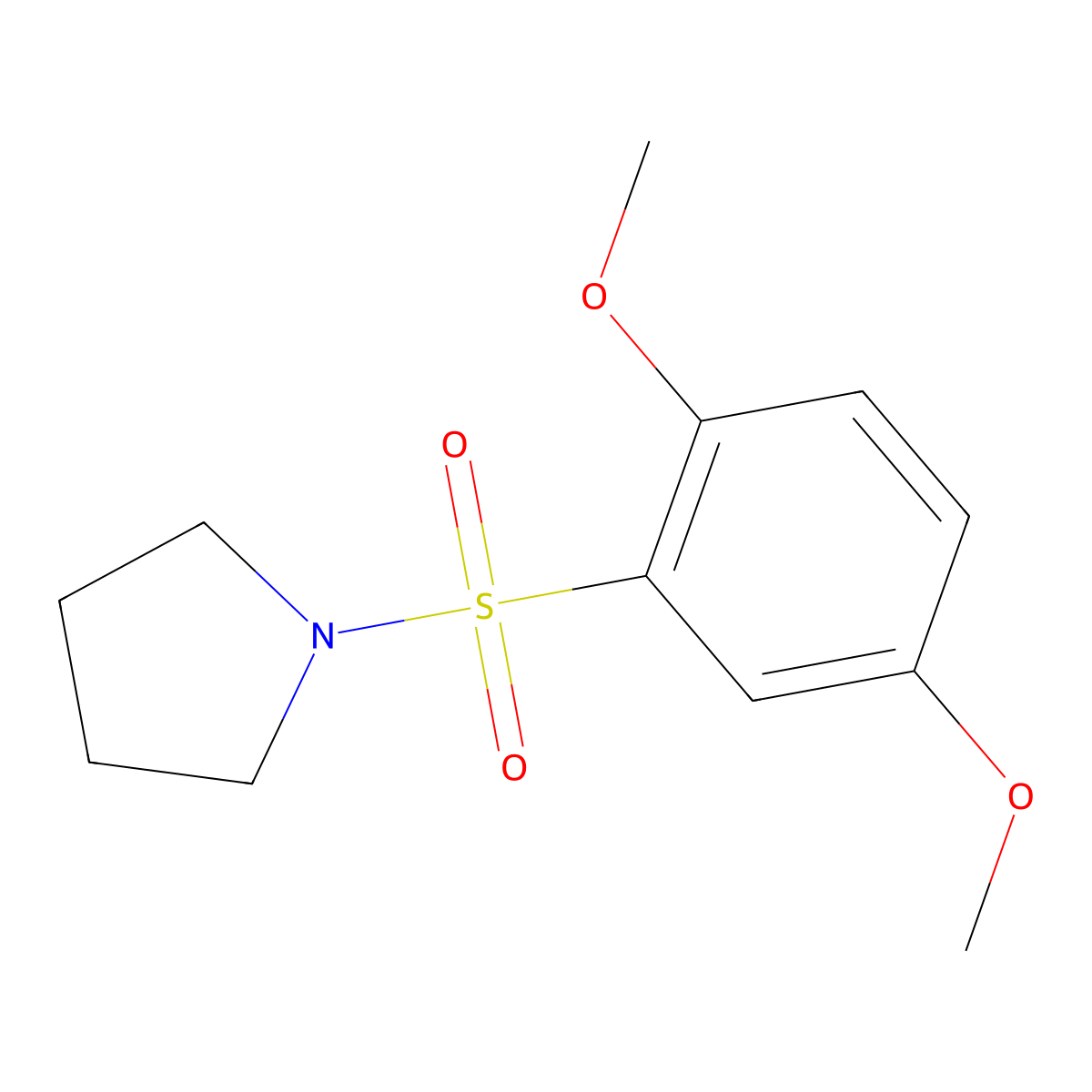 1-(2,5-Dimethoxyphenyl)sulfonylpyrrolidine molecular structure, CAS 797765-53-8
