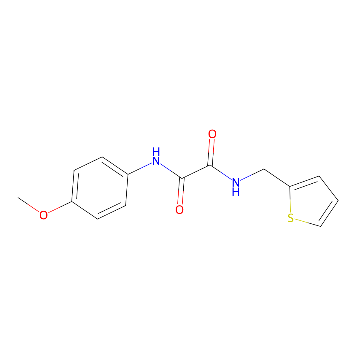 N'-(4-methoxyphenyl)-N-(thiophen-2-ylmethyl)oxamide molecular structure, CAS 797766-50-8