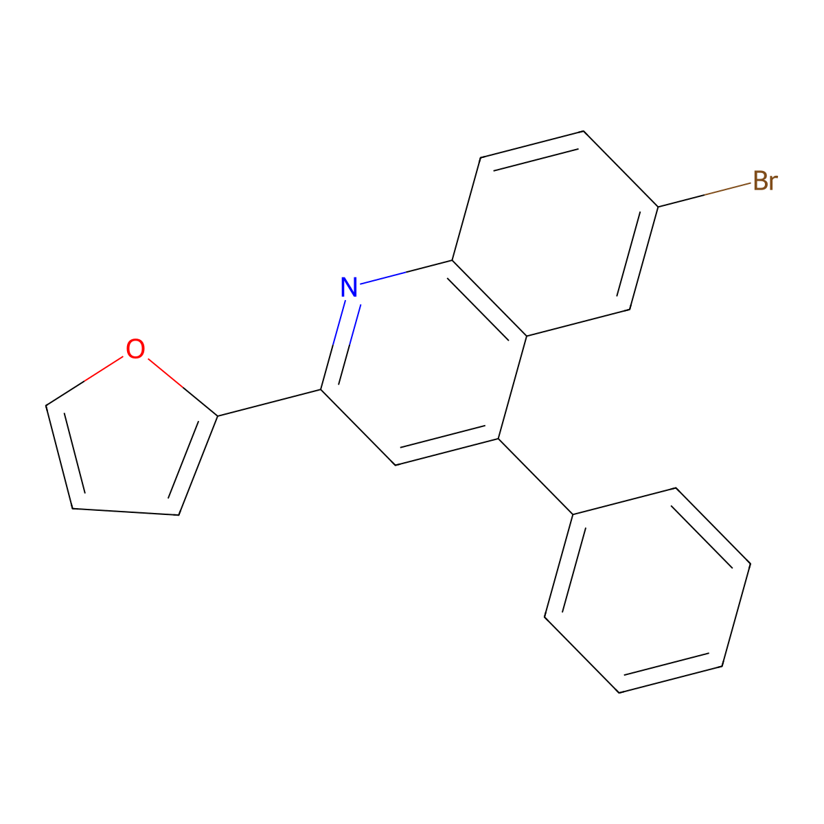6-Bromo-2-(furan-2-yl)-4-phenylquinoline molecular structure, CAS 797766-51-9