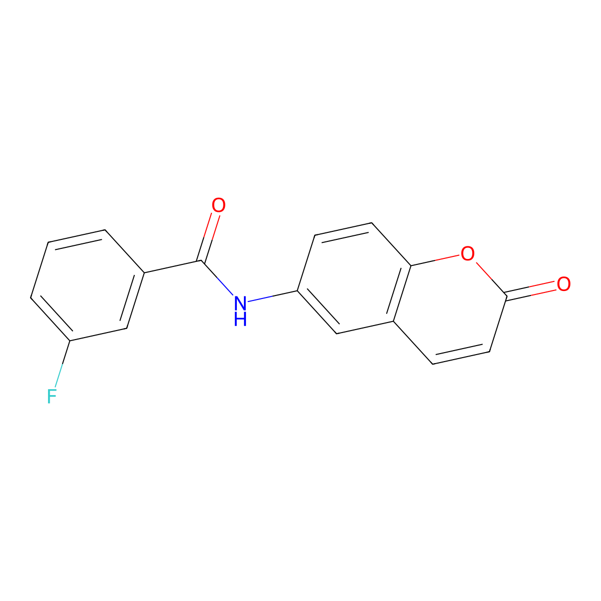 3-fluoro-N-(2-oxochromen-6-yl)benzamide molecular structure, CAS 797766-83-7