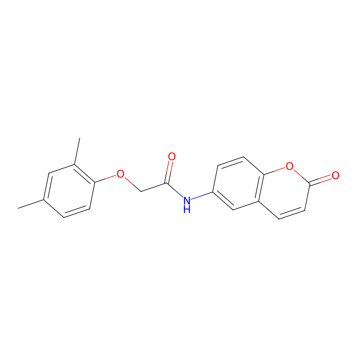 2-(2,4-dimethylphenoxy)-N-(2-oxo-2H-chromen-6-yl)acetamide molecular structure, CAS 797767-25-0