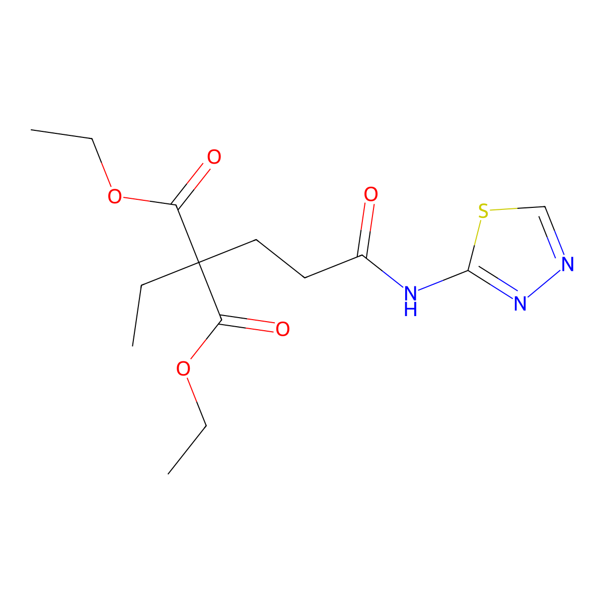 Diethyl ethyl[3-oxo-3-(1,3,4-thiadiazol-2-ylamino)propyl]propanedioate molecular structure, CAS 797767-46-5