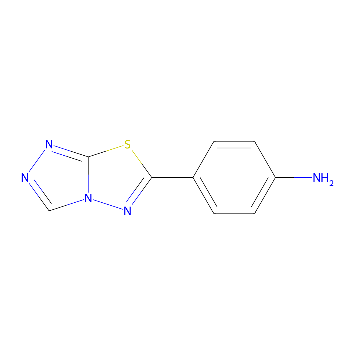 4-([1,2,4]Triazolo[3,4-b][1,3,4]thiadiazol-6-yl)aniline molecular structure, CAS 797767-52-3