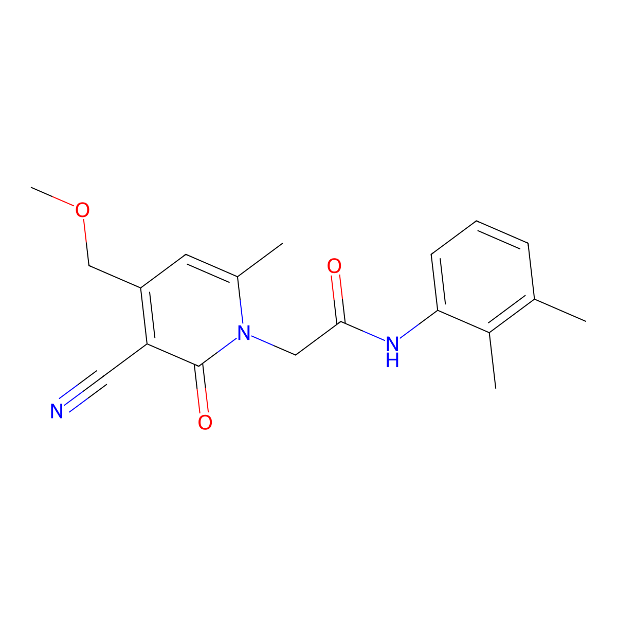 2-[3-cyano-4-(methoxymethyl)-6-methyl-2-oxopyridin-1-yl]-N-(2,3-dimethylphenyl)acetamide molecular structure, CAS 797767-97-6