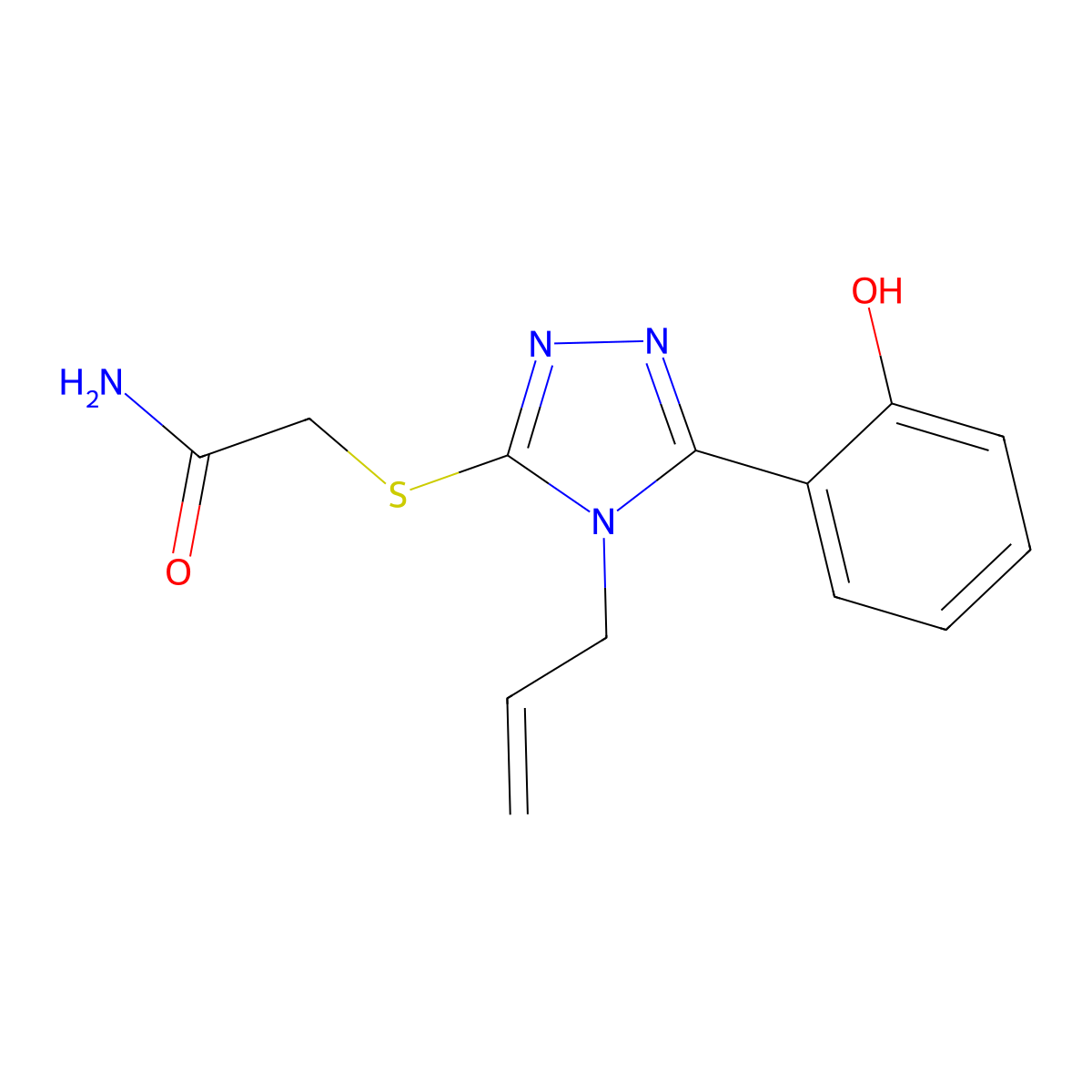 2-{[5-(2-hydroxyphenyl)-4-(prop-2-en-1-yl)-4H-1,2,4-triazol-3-yl]sulfanyl}acetamide molecular structure, CAS 797768-74-2