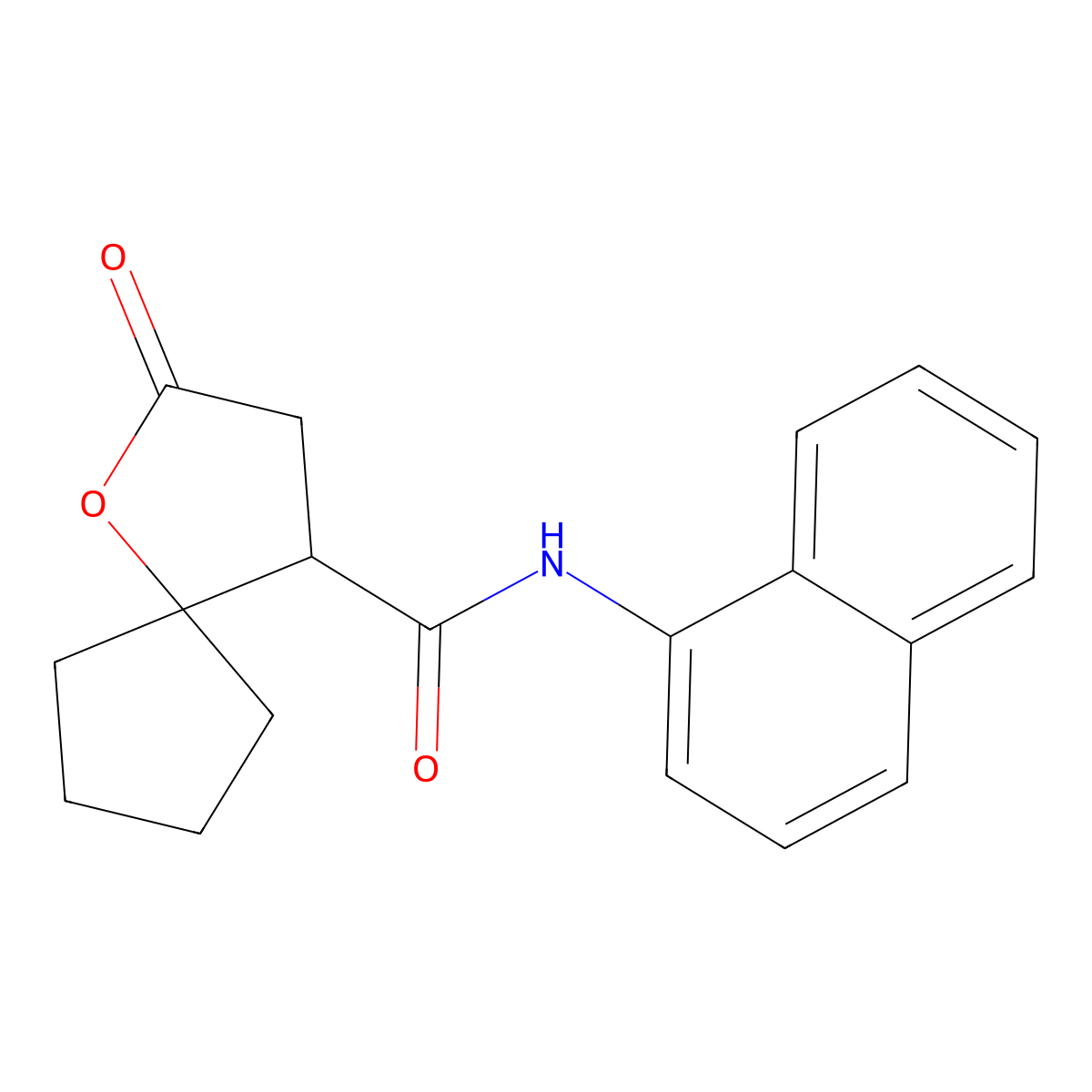 N-(naphthalen-1-yl)-2-oxo-1-oxaspiro[4.4]nonane-4-carboxamide molecular structure, CAS 797768-79-7