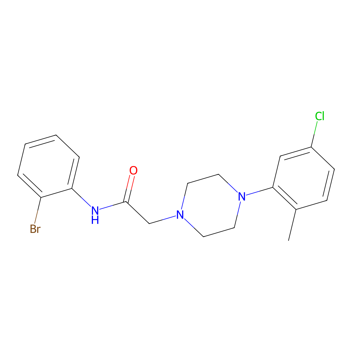 N-(2-Bromophenyl)-2-(4-(5-chloro-2-methylphenyl)piperazinyl)ethanamide molecular structure, CAS 797769-02-9
