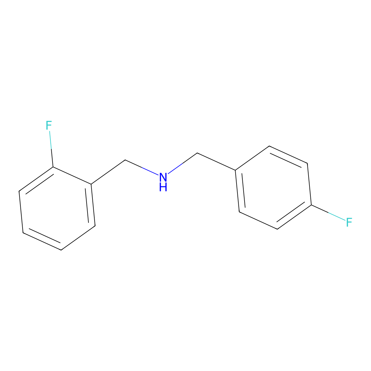 N-(2-Fluorobenzyl)-4-fluorobenzylamine molecular structure, CAS 797769-56-3