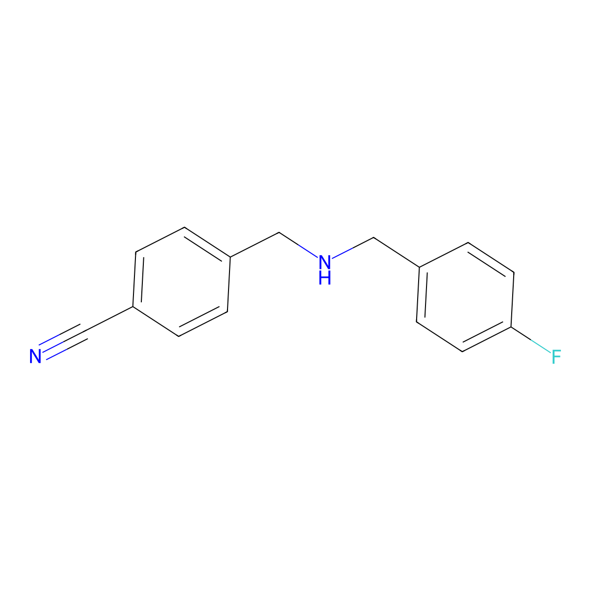 4-({[(4-Fluorophenyl)methyl]amino}methyl)benzonitrile molecular structure, CAS 797769-58-5