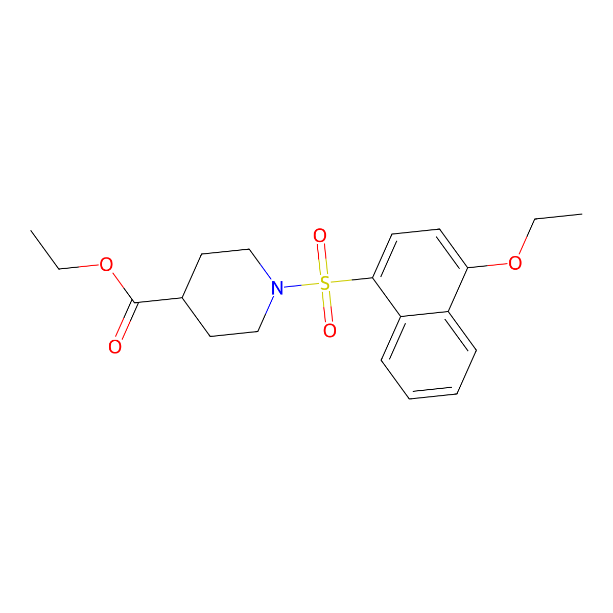 Ethyl 1-[(4-ethoxynaphthyl)sulfonyl]piperidine-4-carboxylate molecular structure, CAS 797769-62-1