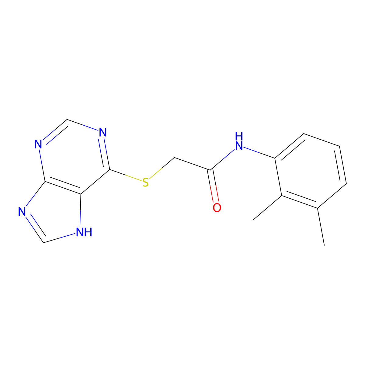 N-(2,3-dimethylphenyl)-2-(7H-purin-6-ylsulfanyl)acetamide molecular structure, CAS 797769-70-1