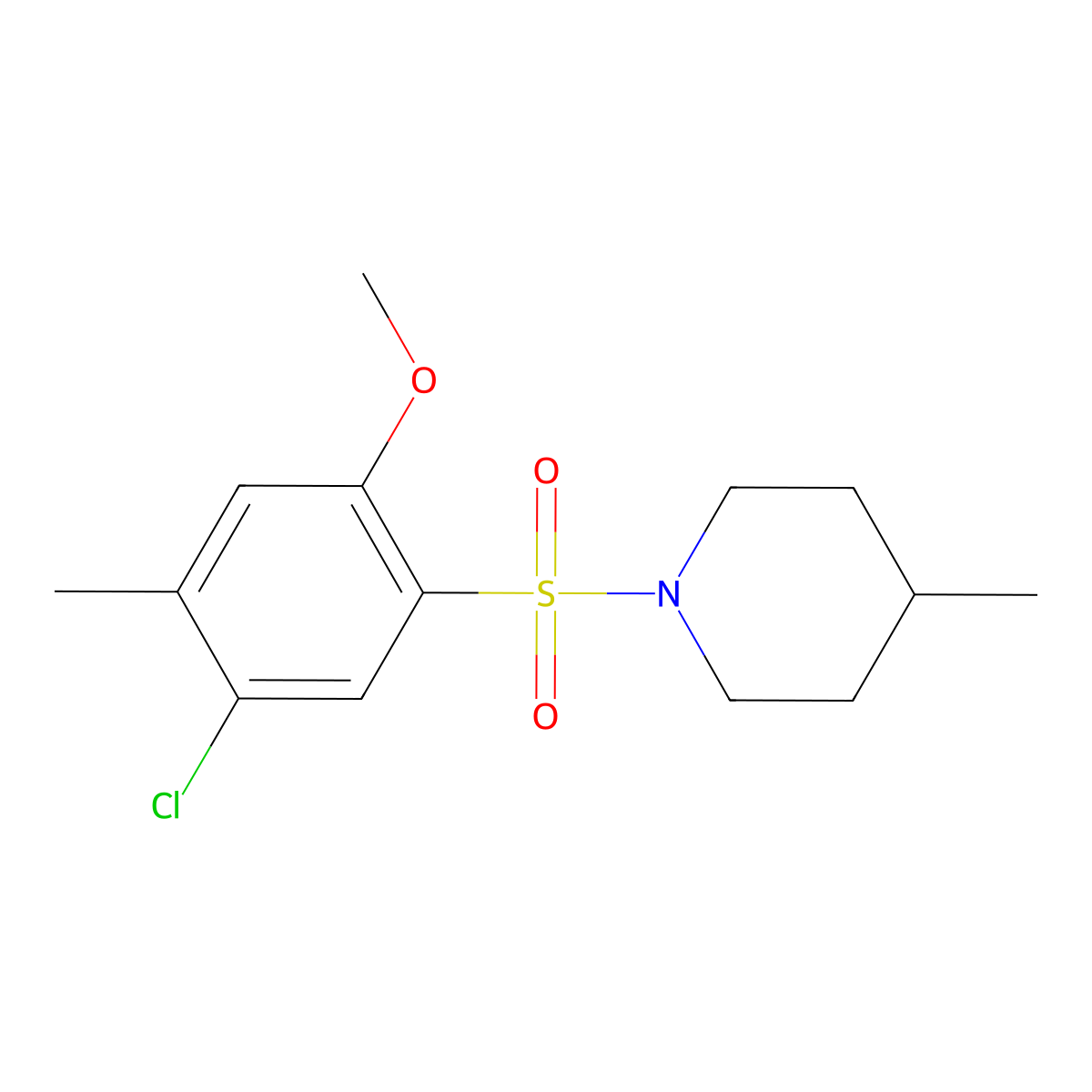 1-(5-Chloro-2-methoxy-4-methylphenyl)sulfonyl-4-methylpiperidine molecular structure, CAS 797769-80-3