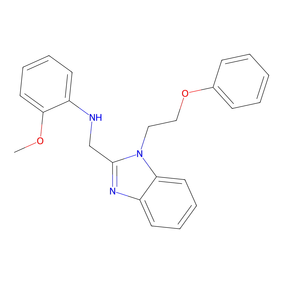 2-methoxy-N-[[1-(2-phenoxyethyl)benzimidazol-2-yl]methyl]aniline molecular structure, CAS 797770-30-0