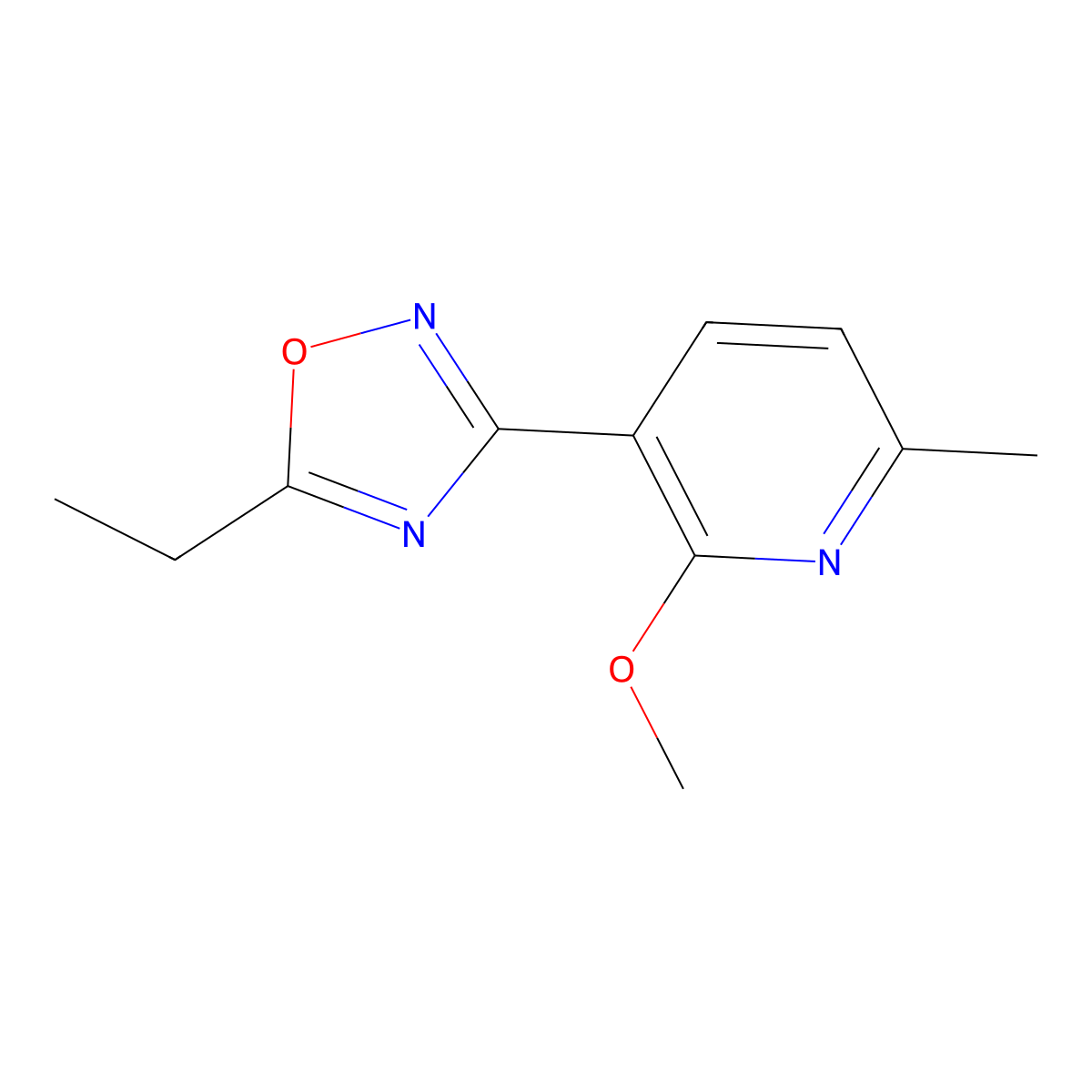 5-Ethyl-3-(2-methoxy-6-methylpyridin-3-yl)-1,2,4-oxadiazole molecular structure, CAS 797770-41-3