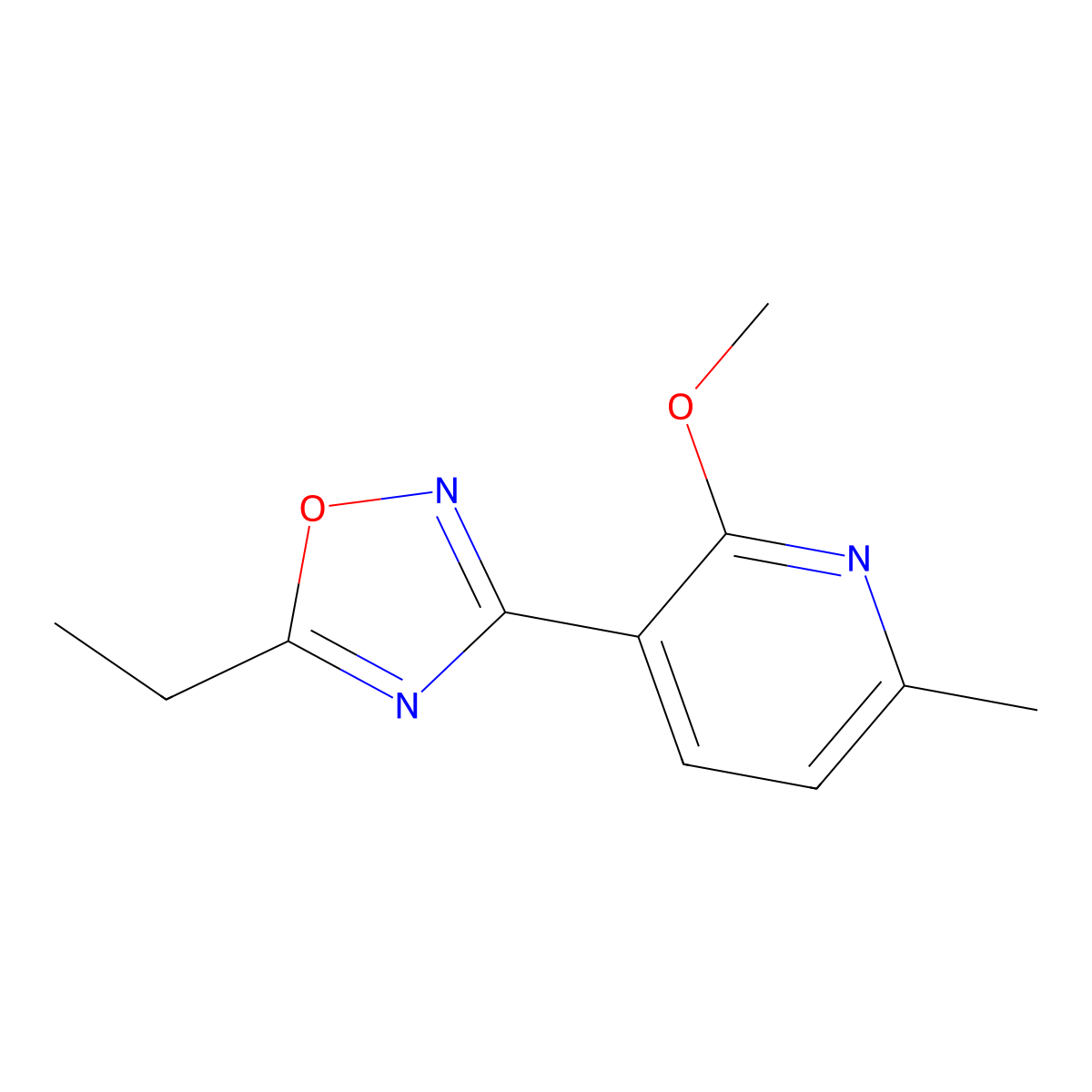 5-Ethyl-3-(2-methoxy-6-methylpyridin-3-yl)-1,2,4-oxadiazole molecular structure, CAS 797770-41-3