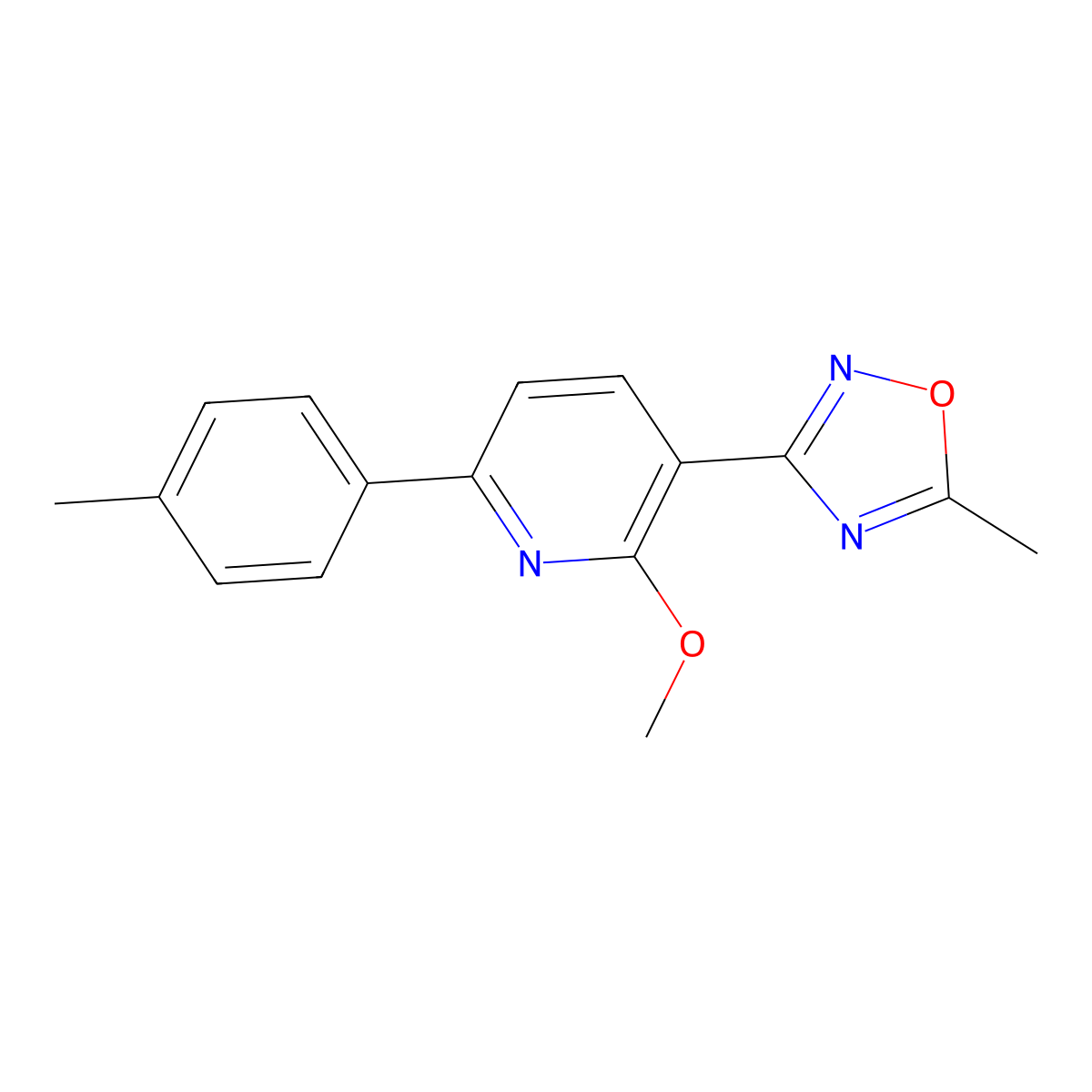 2-Methoxy-3-(5-methyl-1,2,4-oxadiazol-3-yl)-6-(4-methylphenyl)pyridine molecular structure, CAS 797770-80-0
