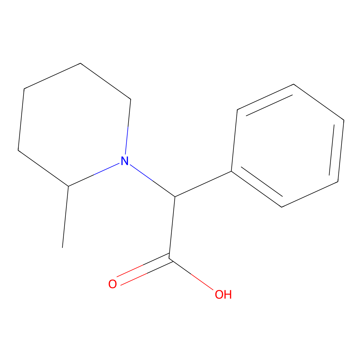 2-(2-Methylpiperidin-1-yl)-2-phenylacetic acid molecular structure, CAS 797770-97-9