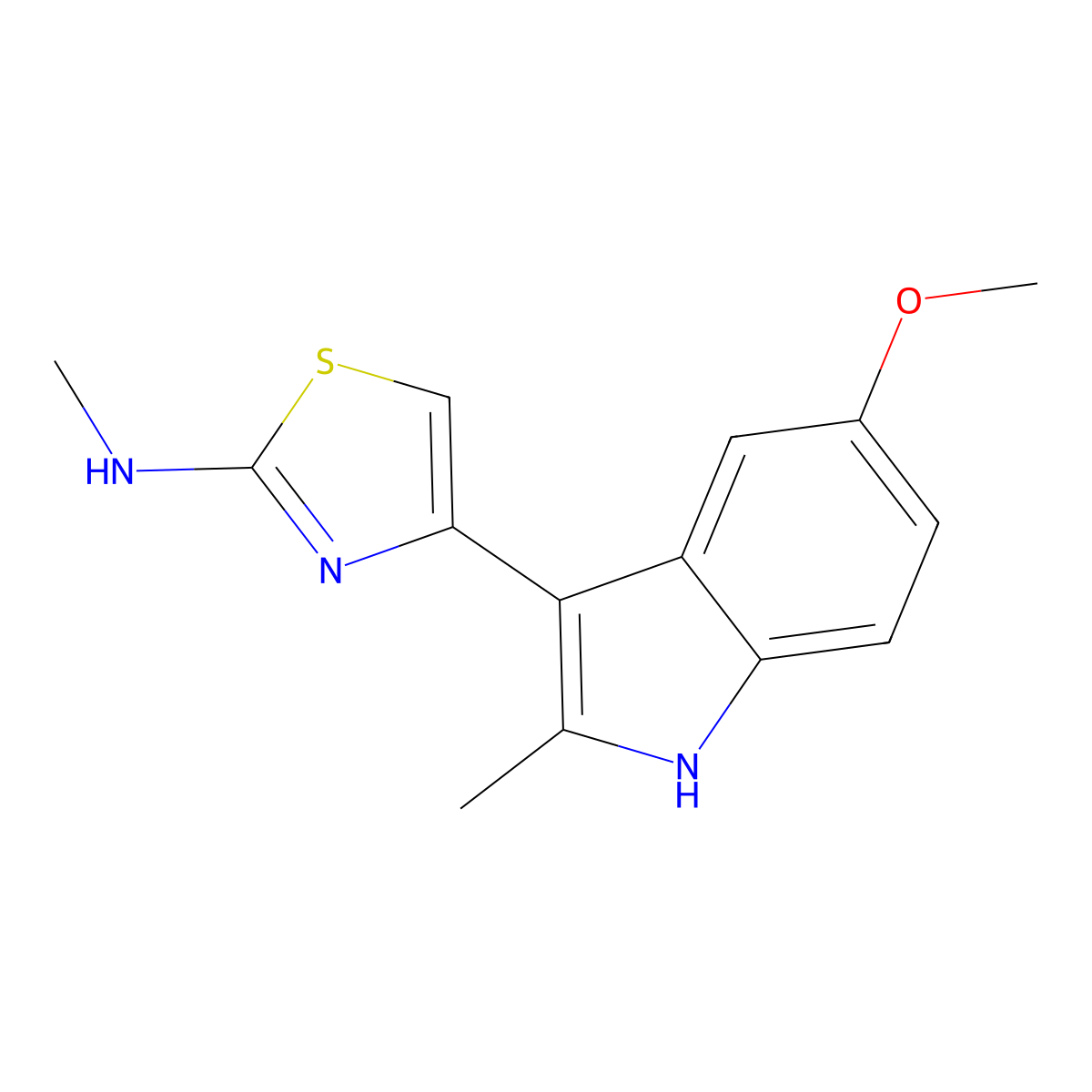 4-(5-methoxy-2-methyl-1H-indol-3-yl)-N-methyl-1,3-thiazol-2-amine molecular structure, CAS 797772-77-1