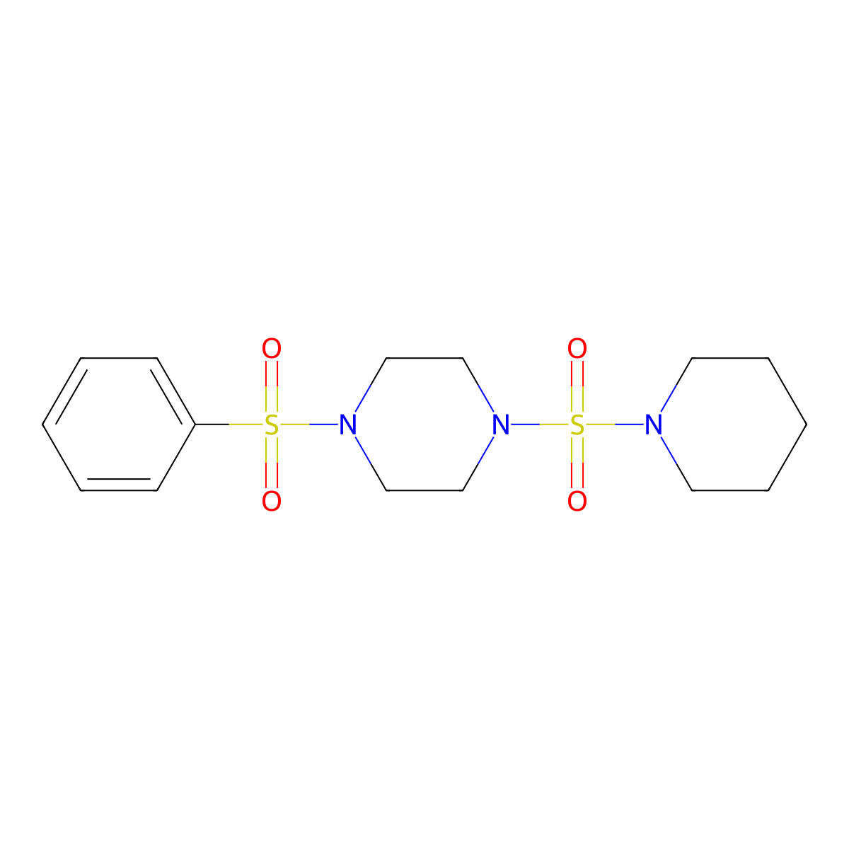 1-Benzenesulfonyl-4-(piperidine-1-sulfonyl)-piperazine molecular structure, CAS 797772-99-7