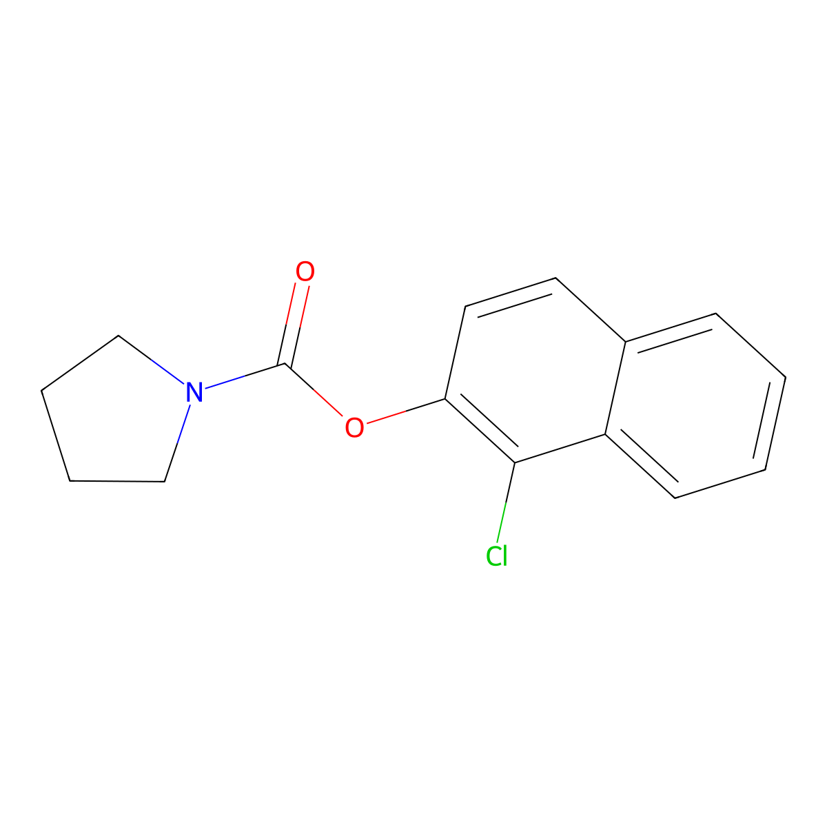 Pyrrolidine-1-carboxylic acid 1-chloro-naphthalen-2-yl ester molecular structure, CAS 797773-05-8