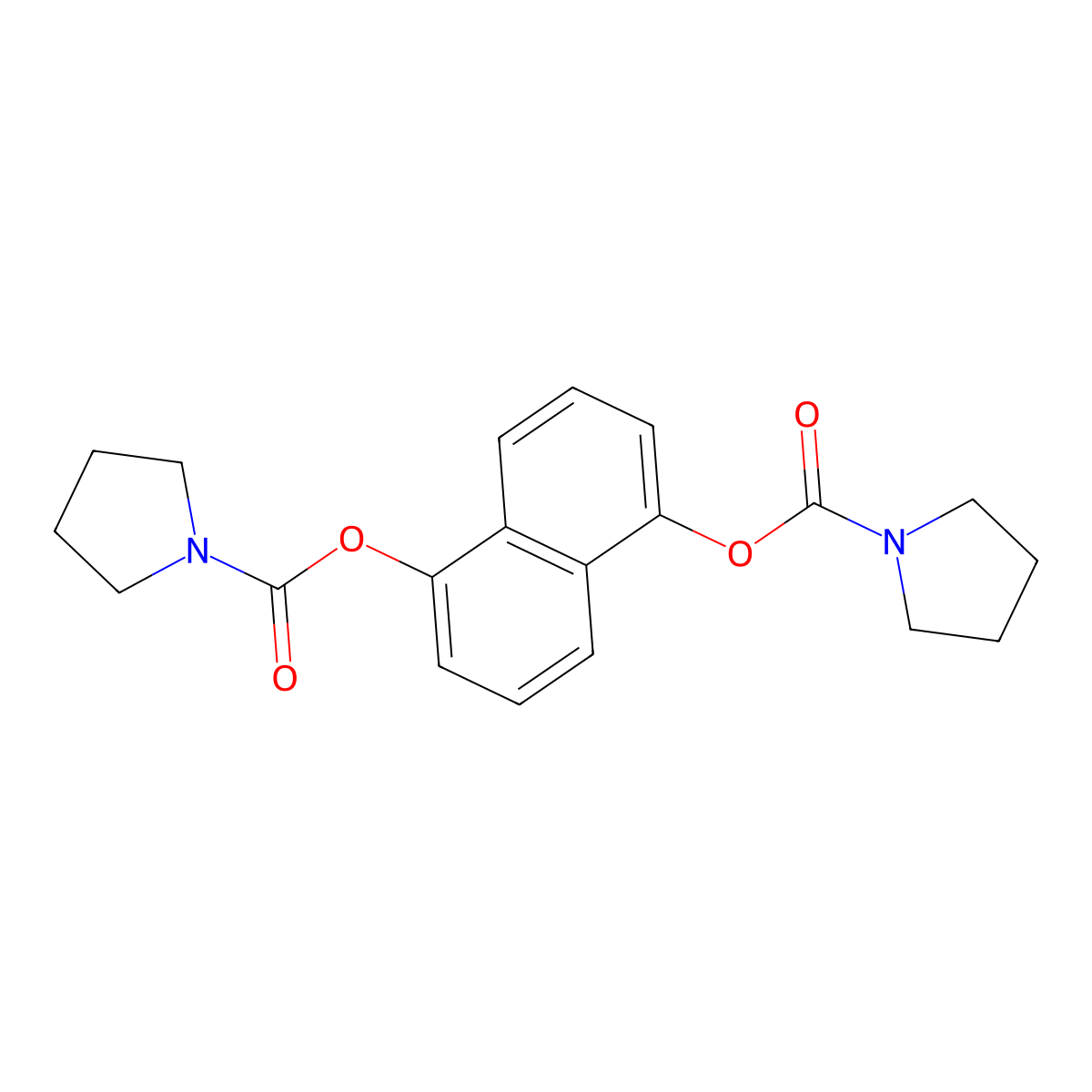 5-Pyrrolidinylcarbonyloxynaphthyl pyrrolidinecarboxylate molecular structure, CAS 797773-08-1