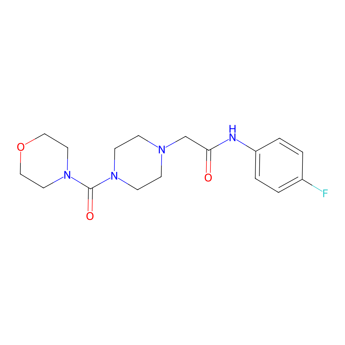 N-(4-fluorophenyl)-2-[4-(morpholin-4-ylcarbonyl)piperazinyl]acetamide molecular structure, CAS 797773-11-6