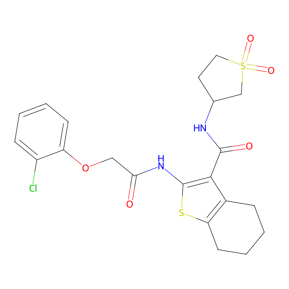 2-{[(2-chlorophenoxy)acetyl]amino}-N-(1,1-dioxidotetrahydrothiophen-3-yl)-4,5,6,7-tetrahydro-1-benzothiophene-3-carboxamide molecular structure, CAS 797774-09-5