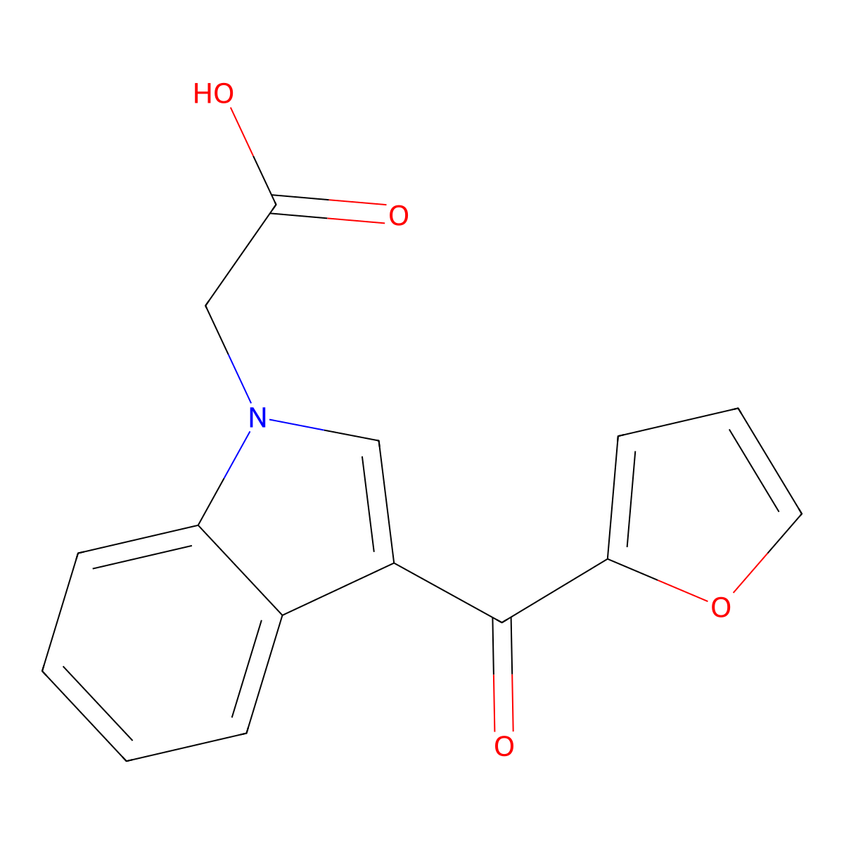 [3-(Furan-2-carbonyl)-indol-1-yl]-acetic acid molecular structure, CAS 797774-26-6