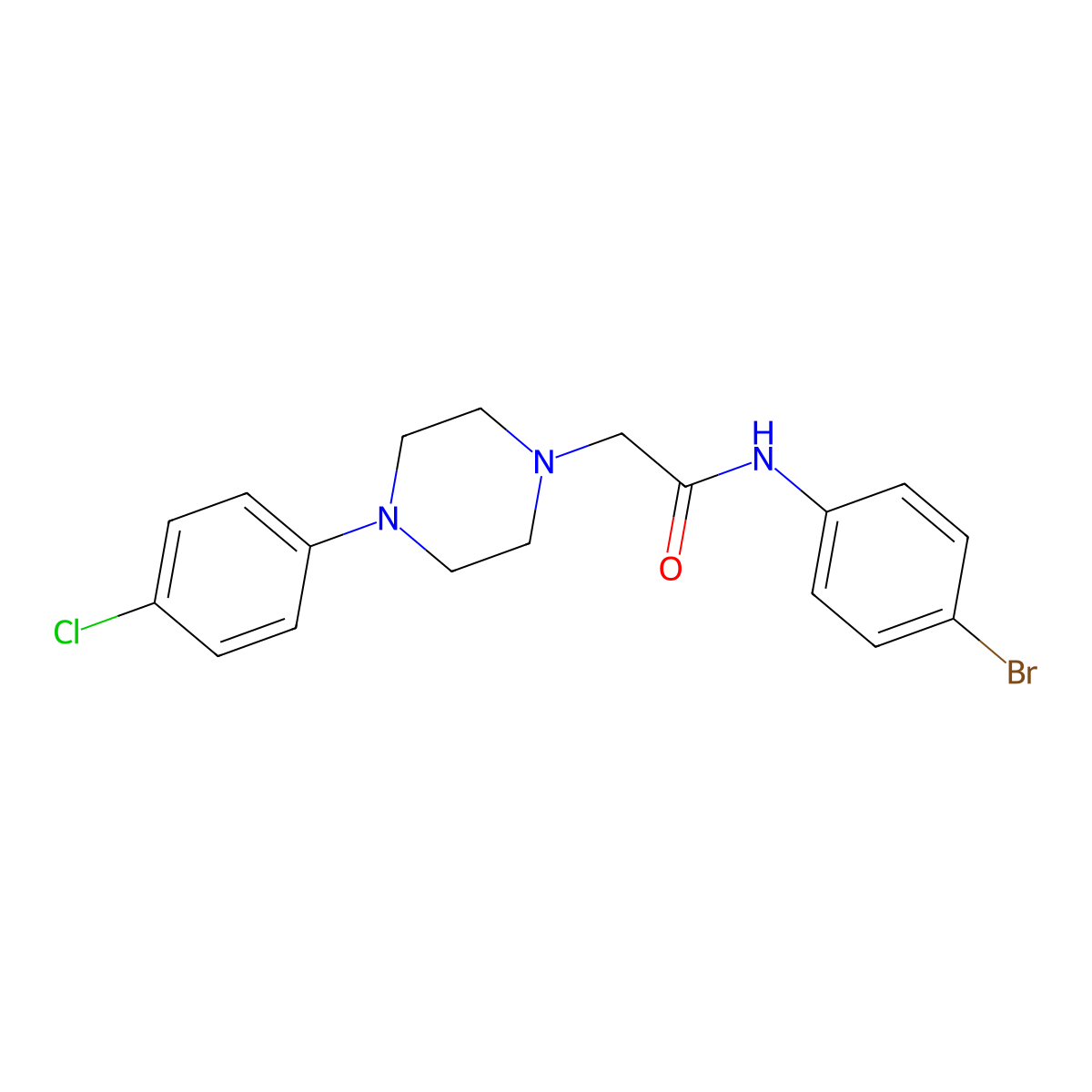 N-(4-bromophenyl)-2-[4-(4-chlorophenyl)piperazin-1-yl]acetamide molecular structure, CAS 797775-71-4