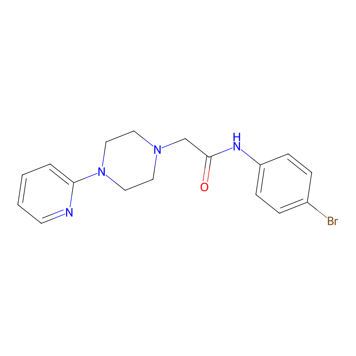 N-(4-bromophenyl)-2-[4-(pyridin-2-yl)piperazin-1-yl]acetamide molecular structure, CAS 797775-77-0