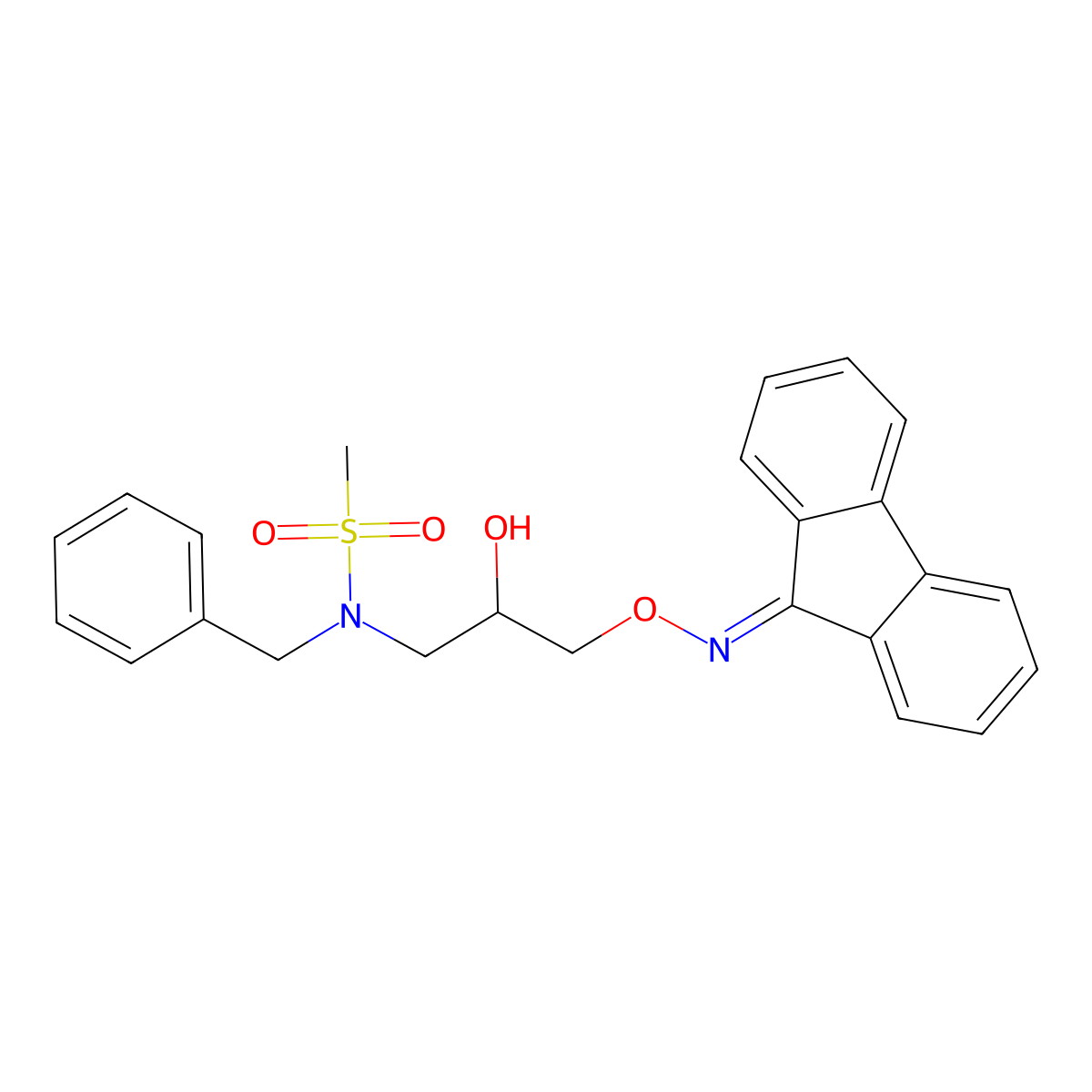 N-benzyl-N-[3-(fluoren-9-ylideneamino)oxy-2-hydroxypropyl]methanesulfonamide molecular structure, CAS 797776-09-1