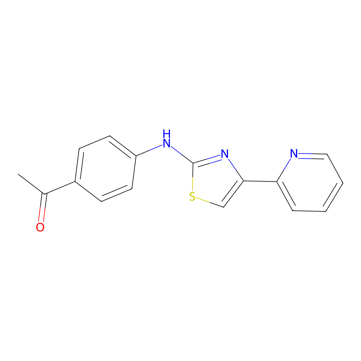 1-[4-[(4-Pyridin-2-yl-1,3-thiazol-2-yl)amino]phenyl]ethanone molecular structure, CAS 797776-17-1