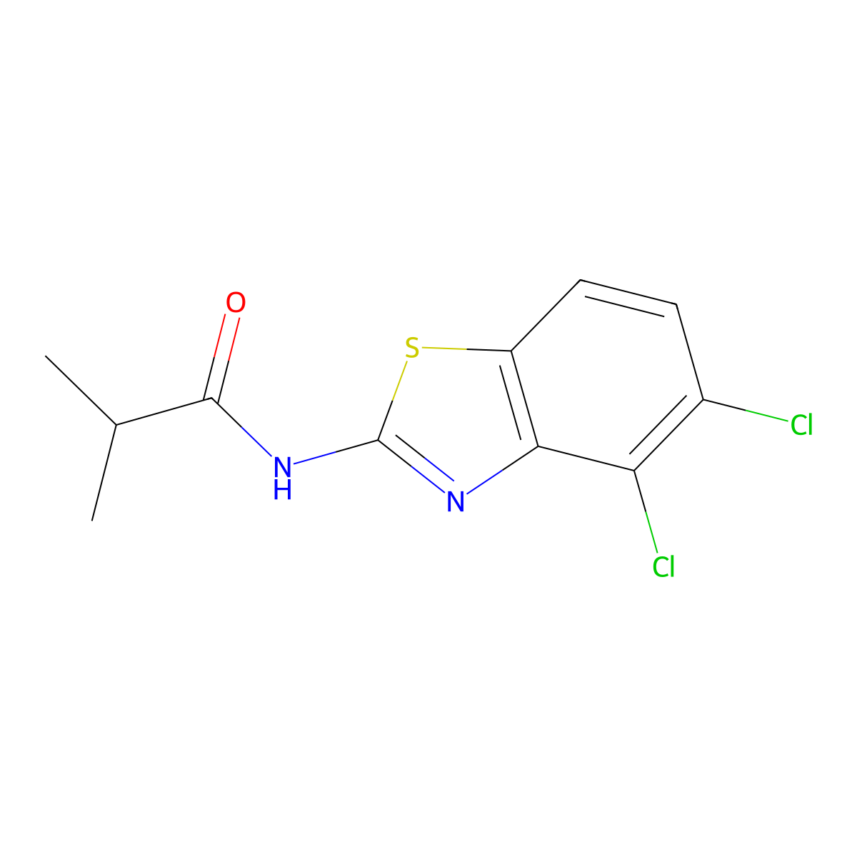 N-(4,5-dichloro-1,3-benzothiazol-2-yl)-2-methylpropanamide molecular structure, CAS 797776-56-8