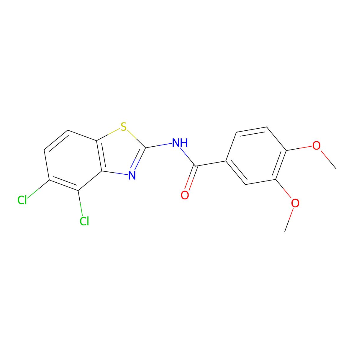 N-(4,5-dichloro-1,3-benzothiazol-2-yl)-3,4-dimethoxybenzamide molecular structure, CAS 797776-60-4