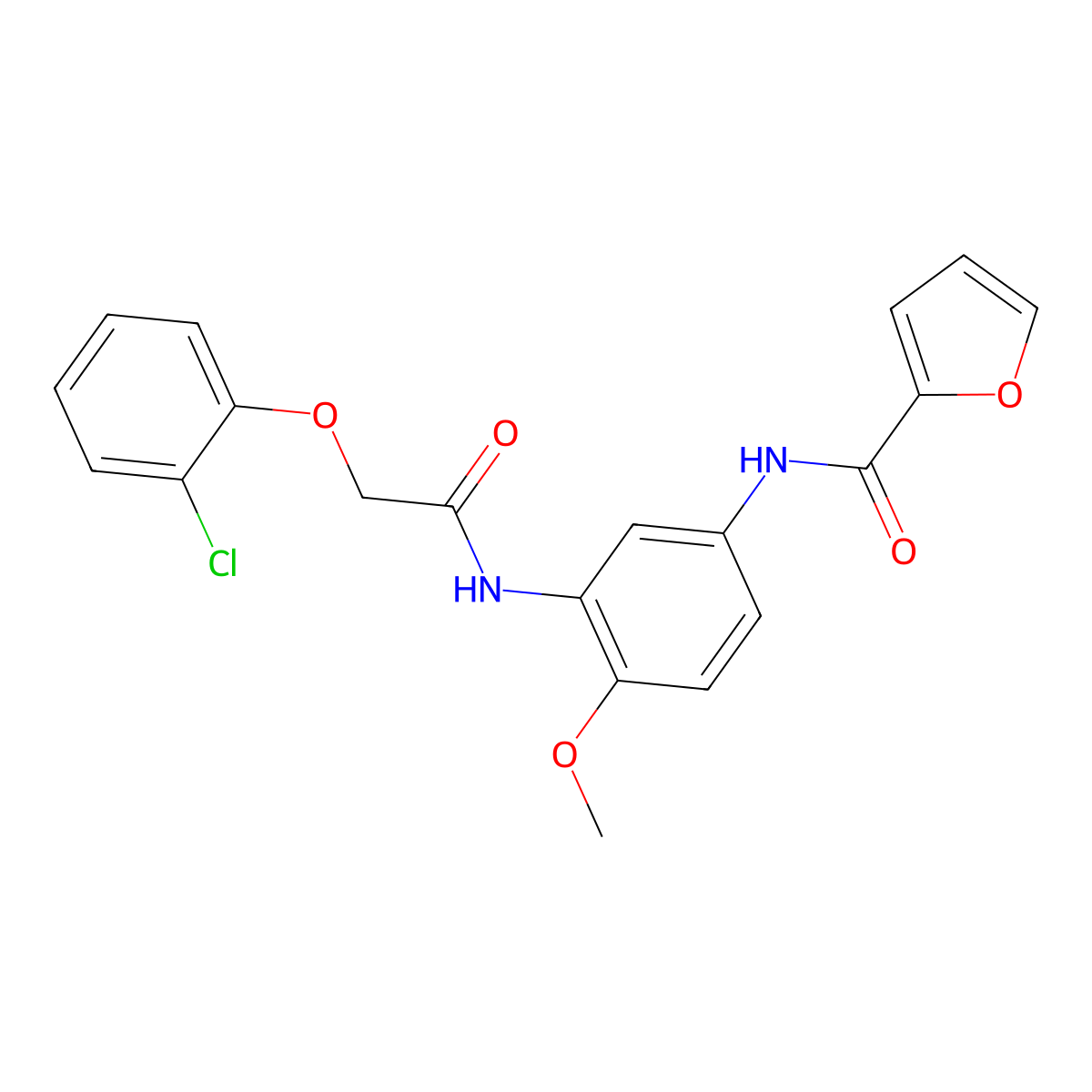 N-(3-{[(2-chlorophenoxy)acetyl]amino}-4-methoxyphenyl)-2-furamide molecular structure, CAS 797777-36-7